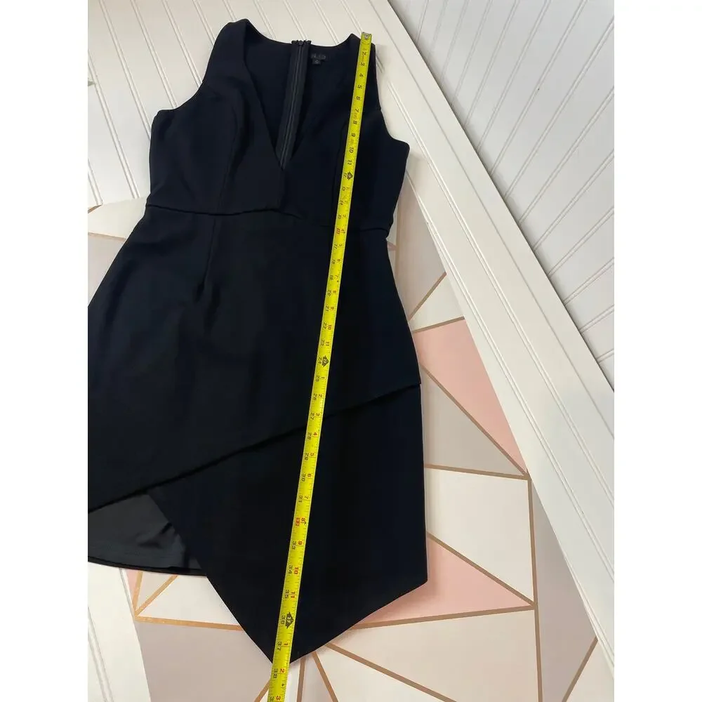 NBD x Revolve Black Dries Asymmetrical Body-Con Mini Dress Sleeveless V-Neck M